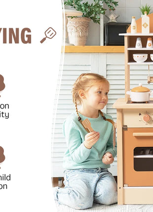 Robotime Robud Cucina in legno per bambini Cucina da gioco con caratteri di gioco Set da cucina per bambini Regalo per ragazze Ragazzi 3+ - riparo82