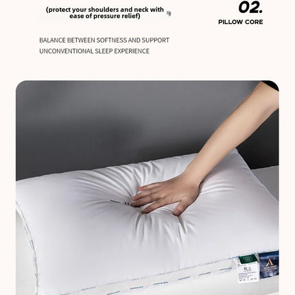 Sleeping Pillows for Bedroom Double Top Bed Stuffed Hotel Five-star Soft Orthopedic Pillow 48*74 Solid Color Extension Cushion