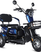 Adult Electric Tricycle Mini Passenger 3 Wheel Electric Scooter 3 Seats For Women Family 600W Powerful Senior Mobility Scooter