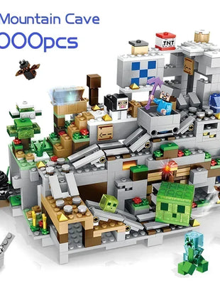 The Cave Village Mine Farm TreeHouse Deep Dark Battle Construccie Building Block Modello Giocattoli Fai da te per bambini Regalo di Natale