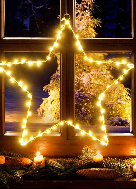 Confezione da 1/3 luci natalizie a stella in ferro a LED alimentate a batteria con telecomando 8 modalità lampade per la decorazione natalizia all'aperto per interni domestici