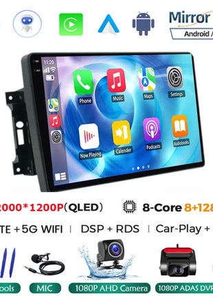 Android 14 Car Radio QLED GPS Navigation Multimedia Player For Jeep Compass/Commander/Grand Cherokee/Wrangler/Liberty AutoRadio - Riparo82