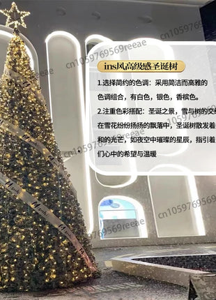 2025 Nuovo grande albero di Natale di fascia alta con cornice floccata albero pacchetto denso con luci disposizione della decorazione natalizia