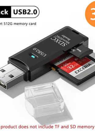 Lettore di schede USB 3.0 multifunzionale 2 in 1Micro SD TFMemoryCardReaderUSBFlashDrive Adattatore per schede per PC Accessori per laptop