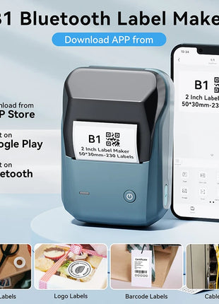 Mini Label Thermal Printer Niimbot B1 Portable Self-Adhesive Printer For Stickers Round Labels Rolls UV Tag Bluetooth Printer - Riparo82