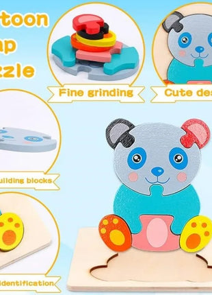 Set di puzzle in legno per bambini Montessori Giochi per bambini per bambini Giocattoli educativi e per l'intelligenza 1 2 3 4 anni - riparo82