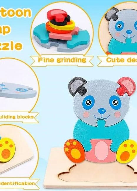 Set di puzzle in legno per bambini Montessori Giochi per bambini per bambini Giocattoli educativi e per l'intelligenza 1 2 3 4 anni - riparo82