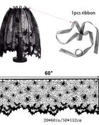 Halloween Decoration Black Spider Web Tablecloth Lace Table Runner Fireplace Cover Halloween Party Home Decor Haunted House Prop - Riparo82