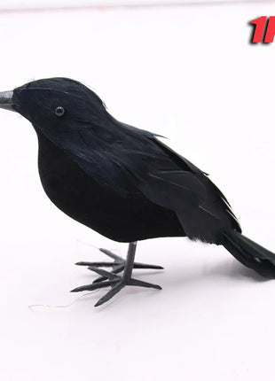 6PCS Black Feather Crow Halloween Props Mock Crow Spooky Feather Decoration Props Halloween Party Scary Animal Horror Props - Riparo82