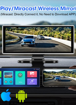 10/11.26 inch Dash Cam 4K Car DVR Wireless Carplay & Android Auto GPS Navigation Video Recorder Dashboard Dual Lens Wifi FM AUX - Riparo82