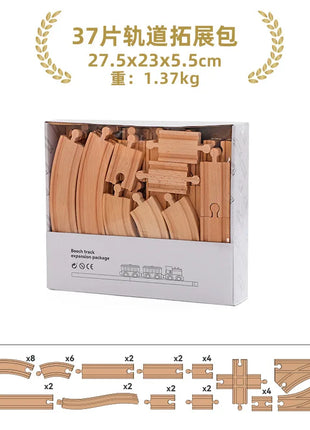 Set di binari ferroviari in legno Pacchetto di espansione Blocchi di costruzione fai-da-te Accessori Tracce adatte per binari in legno Giocattoli educativi per bambini