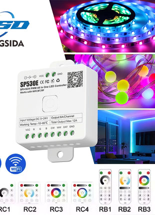 SP530E SP630E WiFi Alexa Bluetooth Controller LED Supporto RGB RGBW RGBCCT o SPI TTL IC Chip LED Strip/Matrix PWM Monocromatico CCT - riparo82