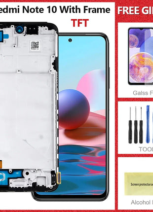 6.43 ''Per Xiaomi Redmi Nota 10 4G Display LCD Touch Screen Digitizer Pannello LCD Per Redmi Nota 10 M2101K7AI LCD - riparo82