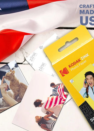 Carta fotografica originale Kodak Premium Zink da 2"x3" (20-100 fogli) compatibile con Kodak Smile, Kodak Step, carta fotografica PRINTOMATIC
