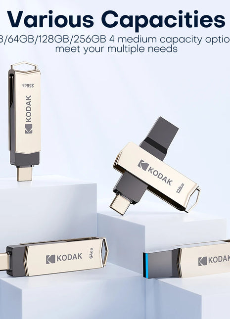 Kodak 2 in 1 Chiavetta USB Tipo-C Pendrive 32 GB 64 GB 128 GB 256 GB USB 3.2 Chiavetta USB Dual ad alta velocità Pen Drive per il telefono