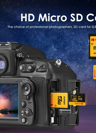 Scheda di memoria Micro Sd originale Kodak Scheda SD da 64 GB 128 GB Scheda Flash Micro SDXC Class10 Scheda di memoria SD da 256 GB 32 GB per la registrazione della fotocamera