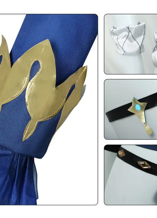 Furina Costume Cosplay Parrucca Capelli Impatto Fontaine Focalors con Cappello Abiti Neri Scarpe Cosplay Tacco Alto per Abiti da Donna