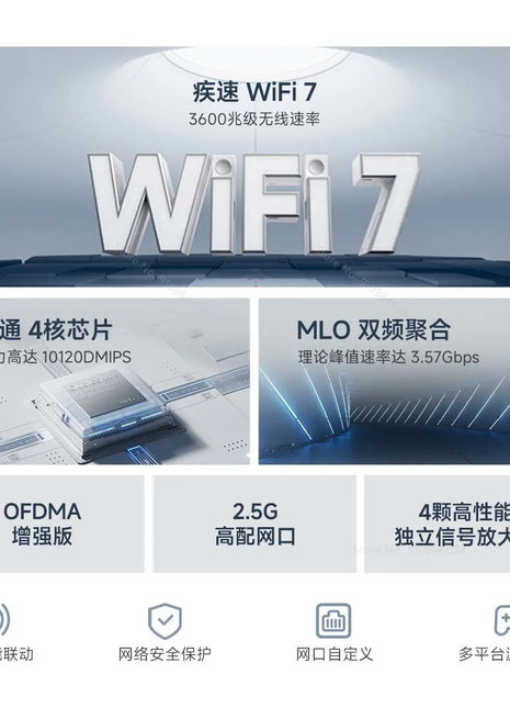 Xiaomi Router BE3600 WiFi 7 Dual-Band Qualcomm quad-core Gaming Acceleration 3570Mbps Dual WAN LAN Mesh Network Repeater VPN - Riparo82