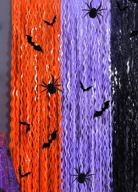 1 Pcs Halloween Color Block 1*2m Party Layout Rain Curtain for Halloween Horror Party Outdoor Bar Ktv Family Decoration Supplies - Riparo82