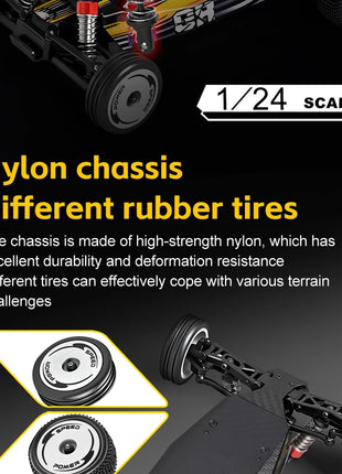 WLtoys 244016 Auto ad alta velocità, proporzionale 1:24, auto RC telecomandate di alta qualità, trazione a due ruote, giocattolo e regalo per ragazzo da corsa