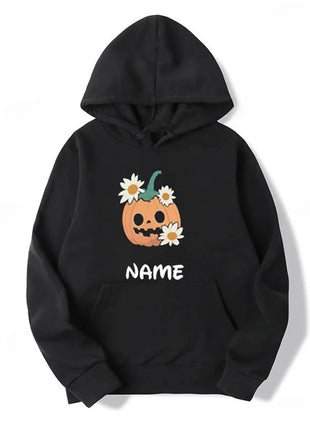 Halloween Name  Pumpkin Face Cute Ghost Family  Spooky Season Matching Funny Skull Unisex Essentials Trend Hoodie Neutral Hoody - Riparo82