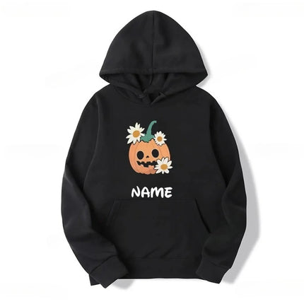 Halloween Name  Pumpkin Face Cute Ghost Family  Spooky Season Matching Funny Skull Unisex Essentials Trend Hoodie Neutral Hoody