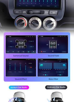 Junsun Wireless CarPlay Android Auto Car Radio for Honda Fit Jazz City 2002 2003 2004-2007 RDS GPS 4G WIFI Multimedia autoradio - Riparo82