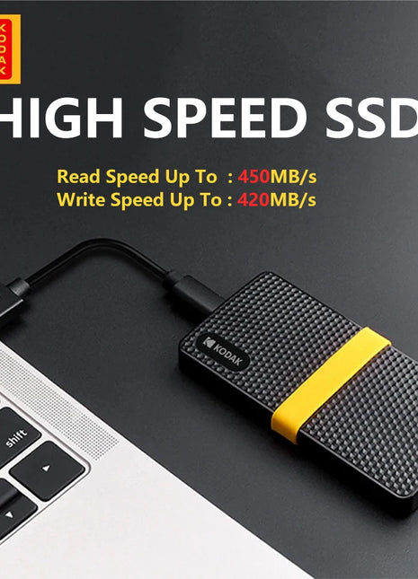 Kodak X200 SSD portatile 2TB 1TB USB 3.1 Tipo C Disco rigido esterno 512GB 256GB Unità a stato solido per PS4 Laptop MacBook PC