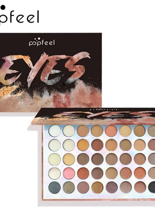 POPFEEL 40-Color Earth Tone Eyeshadow Palette - Matte, Shimmer, and Contour Makeup for Vibrant and Long-Lasting Eye Look.