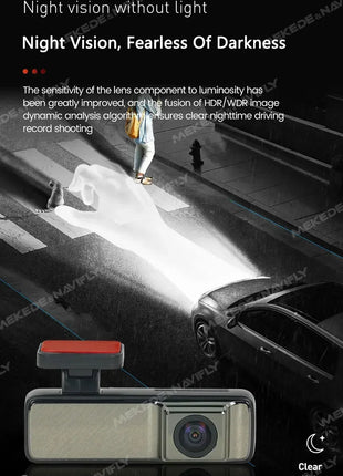 HD Dash Cam 1080P Car Recorder Dual Camera Vehicle Drive Auto Video DVR Android Wifi Smart Connect USB 24H Parking Monitoring - Riparo82