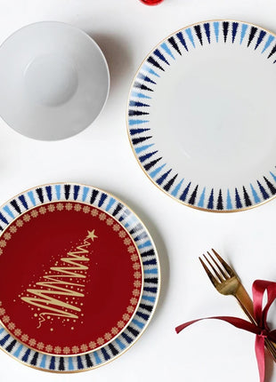 Set di stoviglie in porcellana di cervo nordico Ins per la casa, hotel, bistecche, piatti da dessert, tazze, decorazione per la disposizione degli alimenti occidentali, regalo di Natale - riparo82