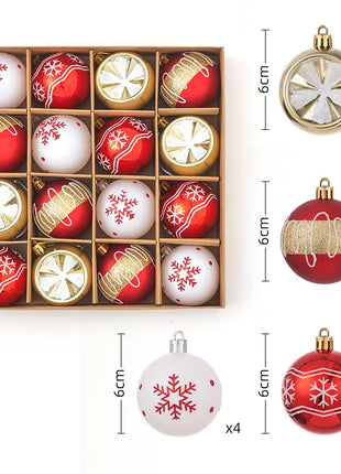 Nuovi 42 set di decorazioni natalizie Palline verniciate elettrolitiche, palline di plastica, decorazioni per finestre, pendenti per albero di Natale - riparo82