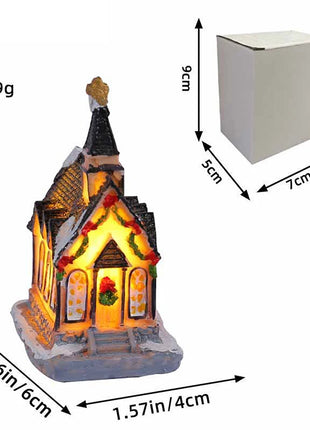 {Summer2}Mini LED Villaggio di Natale Artigianato in resina Edifici di case di neve Luce a LED Decorazione per interni domestici fai da te Regali di Natale