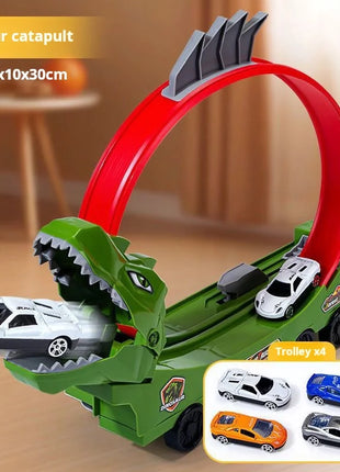 Dinosauro Pista Auto Scorrevole Ferrovia Giocattolo Squalo Binario Assemblato Fai da Te Bambini Giocano Veicoli Giocattoli Educativi per I Ragazzi Regalo - riparo82