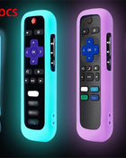 1/2/3 piece set of luminous silicone remote control with rope suitable for TCL Hisense Roku TV remote control - Riparo82