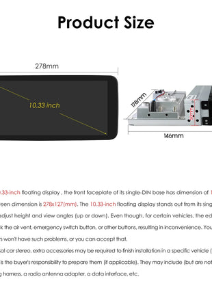 10.33inch 1 DIN Universal Android Car Radio Multimedia Video Player Rotatable Auto Touch Screen DSP Carplay Headunit WIFI 7862 - Riparo82
