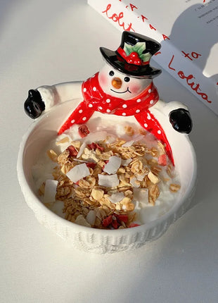 Piatto pupazzo di neve di Natale, piatto da dessert in ceramica, regalo di Natale, piatto creativo e carino - riparo82