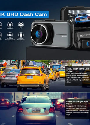Dash Cam For Cars 4k Dual Camera Wifi Dashcam 24h Parking Monitor Front And Rear Dvr Night Vision Kamera Samochodowa Rejestrator - Riparo82