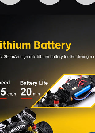 WLtoys 244016 Auto ad alta velocità, proporzionale 1:24, auto RC telecomandate di alta qualità, trazione a due ruote, giocattolo e regalo per ragazzo da corsa