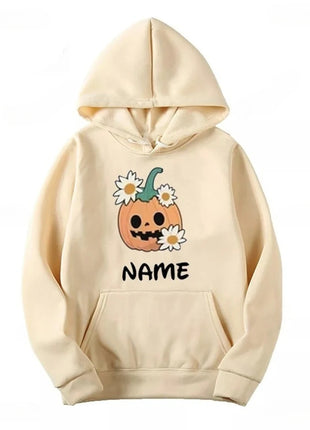 Halloween Name  Pumpkin Face Cute Ghost Family  Spooky Season Matching Funny Skull Unisex Essentials Trend Hoodie Neutral Hoody - Riparo82