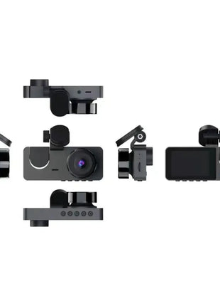 3-Channel Dash Cam Front Interior Rear 1080P Camera Recording WiFi Night Vision 170° Wide-Angle G-Sensor Loop Recording for Cars - Riparo82
