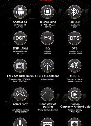 Android 14 Car Radio QLED GPS Navigation Multimedia Player For Jeep Compass/Commander/Grand Cherokee/Wrangler/Liberty AutoRadio - Riparo82