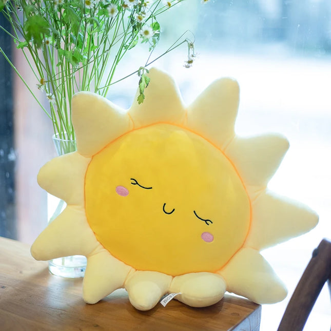 Plush Pillow Sleeping Sun Cloud Shaped Cartoon Bed Decor Nursing Yellow Pink Blue 6 Sizes