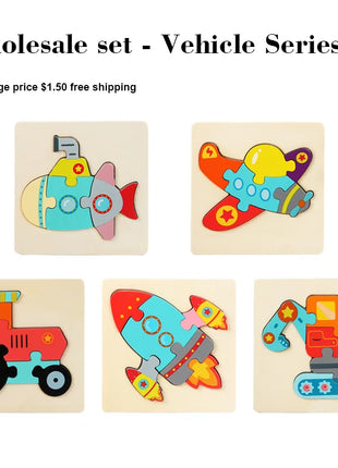 Set di puzzle in legno per bambini Montessori Giochi per bambini per bambini Giocattoli educativi e per l'intelligenza 1 2 3 4 anni - riparo82