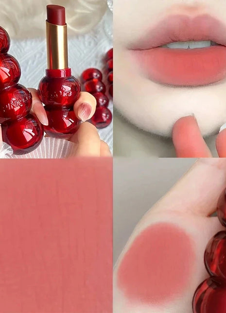 Matte Velvet Lipstick Cute Gourd Shape Easy To Wear Solid Lip Gloss Waterproof Non-stick Cup Lip Tint Korea Makeup Cosmetics - Riparo82