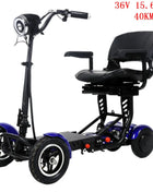 Foldable Mobility Scooter 4 Wheels For Old People Elderly Dual Motor 500W Folding Electric Scooter With Big Seat Blue Red White