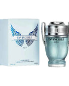 100ML 3.4FL.OZ INVINCIBLE AQUA Men's Perfume EDP, Woody Aquatic Notes, Fresh Ocean Fragrance Spray Gift for Men
