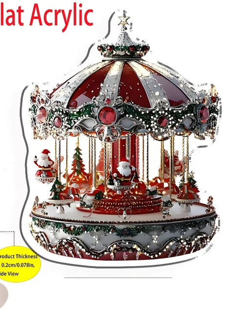 1 pz Natale Buon Giostra 2D Scena Di Natale Festival Decor Camera Da Letto Ufficio Desktop Ornamenti Decorazione Della Casa Regali Di Natale