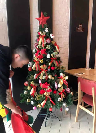 Albero di Natale incandescente Decorazione per albero di Natale artificiale pieghevole Ornamento natalizio floccato per esposizione spaziosa del festival del centro commerciale