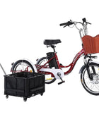 3 Wheel Electric Tricycle Cargo Bike 20 Inch 350w 48v Family Electric Wheel For Bicycle For Women Man Adult With Pull Basket